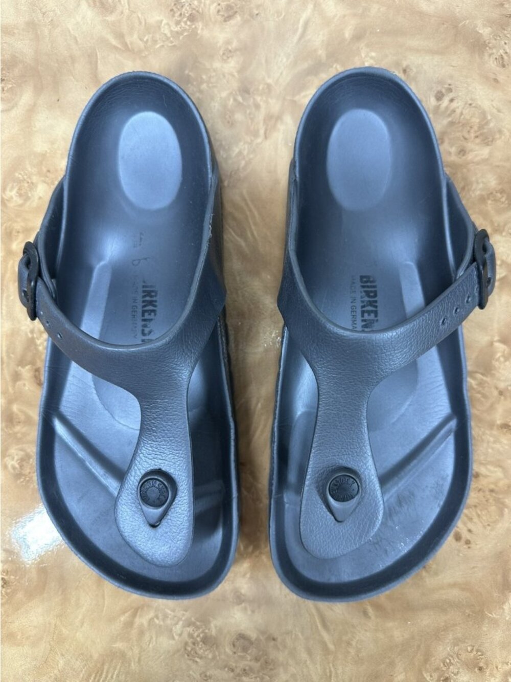 Birkenstock Dark Gray EVA T-Strap Backstrap Sandals EU 37 Water Friendly